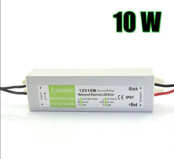 Светодиодный трансформатор водонепроницаемый постоянный ток 12 в 24 В IP67 100 240 10 Вт