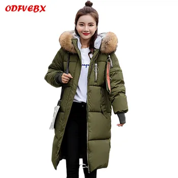 

2020 Plus Size Women Winter Cotton Outwear Medium Long Thick Loose Jacket Hooded Long Sleeve Warm Casual Down Cotton Coat Female