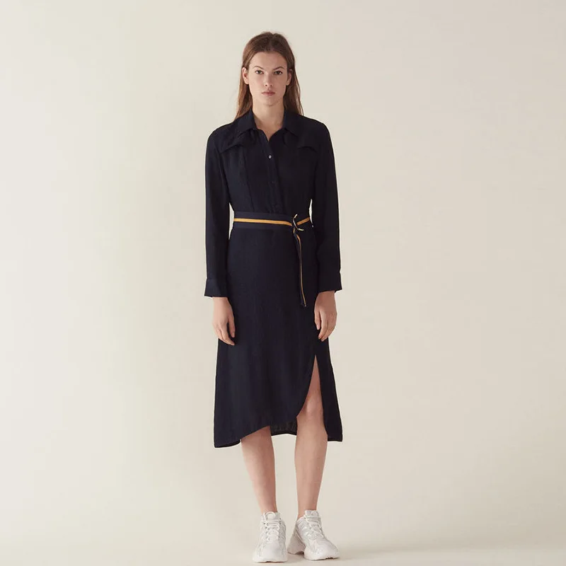 

Women Dress 2019 Spring and Summer New Ladies Style Dot Long Sleeve Tie with Irregular Dress