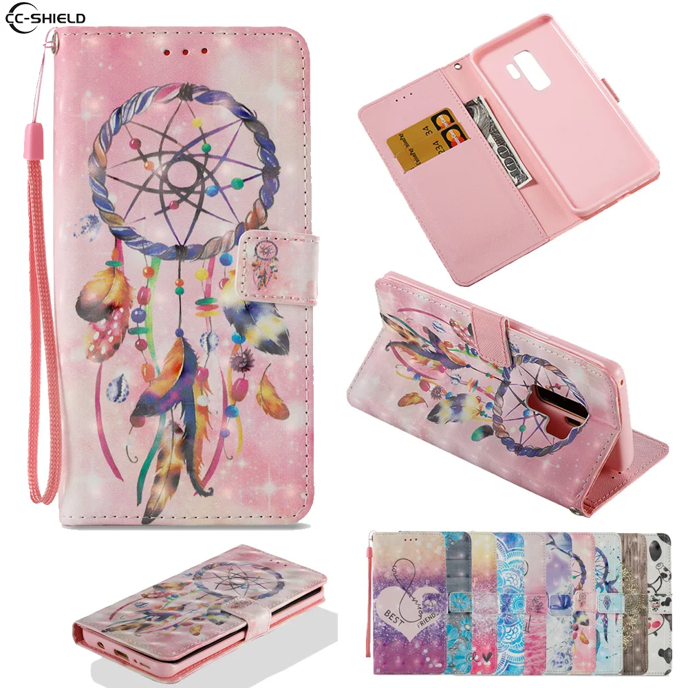 

3D Painting case for Samsung Galaxy S9 Plus S9Plus S9+ G965F G965F/DS SM-G965F SM-G965F/DS SM-G965 SM-G965N Phone Leather Case