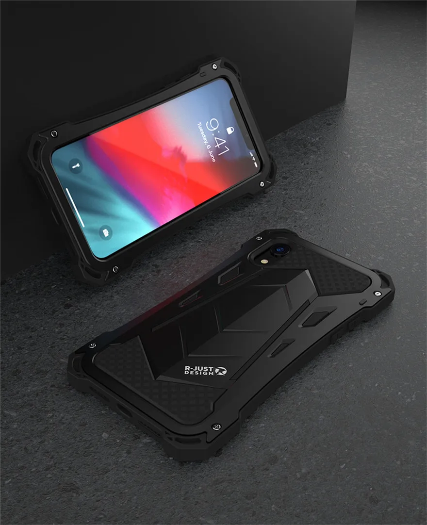 New Heavy Duty Case for iPhone XS Max Doom Armor Metal Case for iPhone XS Original R-just Shockproof Cover For iPhone X XR (19)