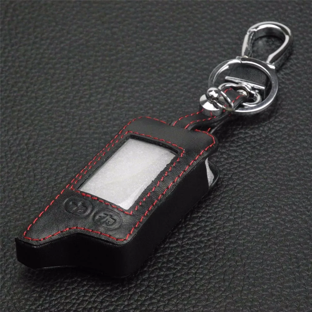 

Remote 5 Buttons Two Way Car Alarm leather Case Cover keyChain For Tomahawk TZ9010 TZ9030 TW9030 TW9010 TW LCD Remote