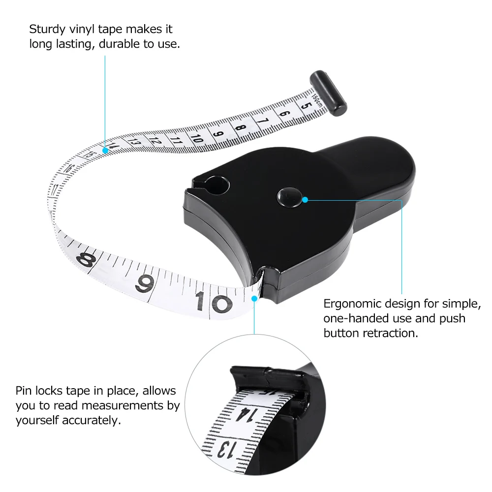 Измеритель жира тела мониторы измеритель жира тела измерительные рулетки зажим и кнопка вытягивания точной ленты измерения