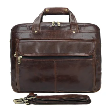 

7146Q JMD 100% Genuine Cowhide Leather Hand Briefcases For Men Business Trip