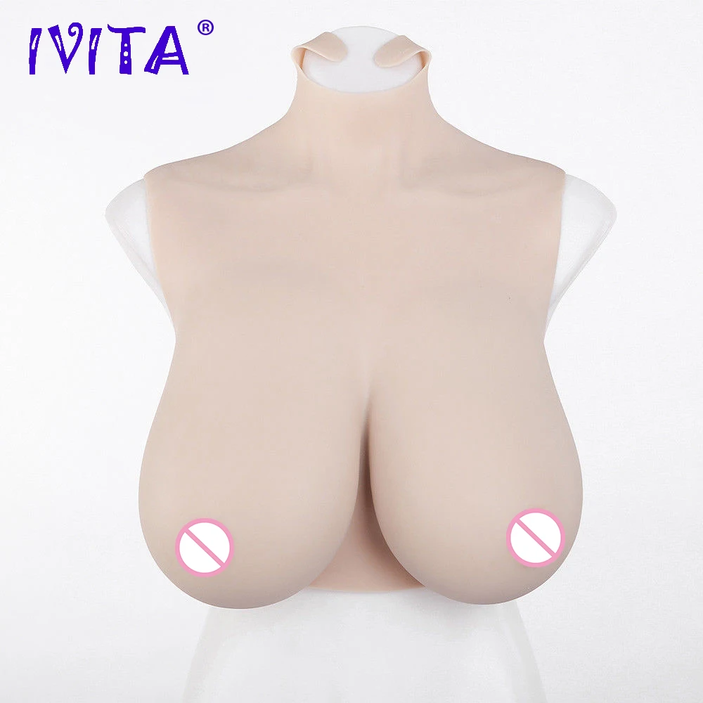 

IVITA Silicone Breast Form Artificial Fake Boobs Crossdressing for Crossdresser Transgender Shemale Drag-Queen Tits Enhancer