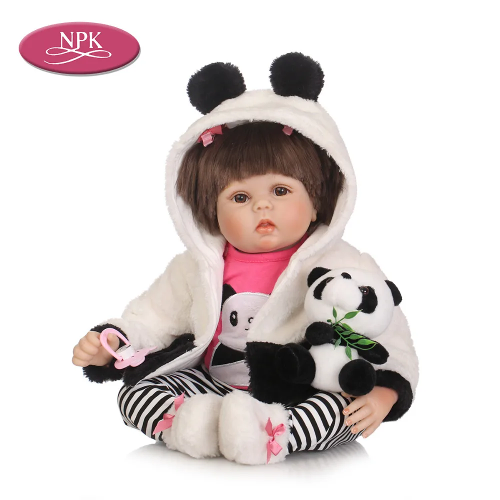 NPK 55CM Silicoen Reborn Baby Doll Soft Cotton Body Lifelike Cosplay Panda Newborn Princess Girl Toy Doll Reborn Menina 2018 (2)