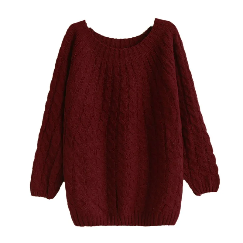 Laamei осенние и зимние повседневные свитера, женские модные свитера с узором, Женский базовый пуловер, джемперы с длинным рукавом, Вязанные - Цвет: Wine Red