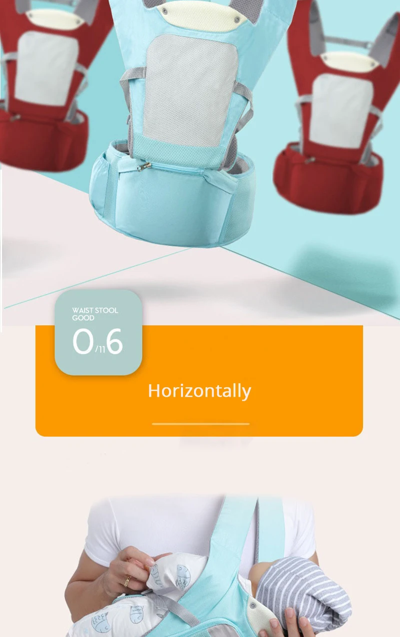 Portador de Bebê Sling para Recém-nascidos Canguru para o Bebê 3 em 1 Janela Honeylulu Quatro Estações Respirável Alcofa Ergoryukzak Hipsit 9 Mamãe e Bebê