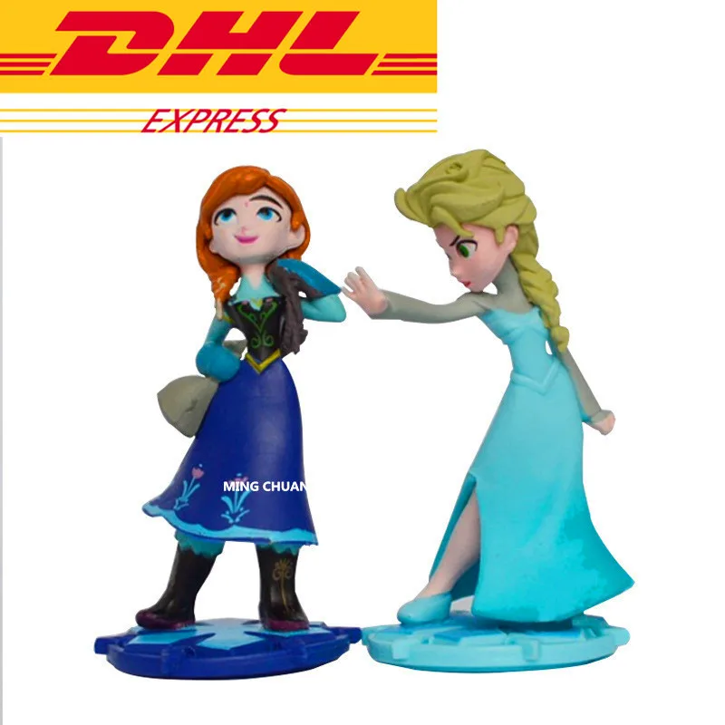

Factory Price Wholesale 200Set/Lot Snow Queen Elsa Princess Anna Princess PVC Action Figure Collectible Model Toy 2Pcs/Set W63