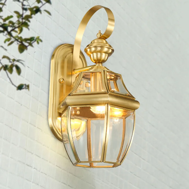Bathroom Antique copper waterproof outdoor wall lamps led ...
