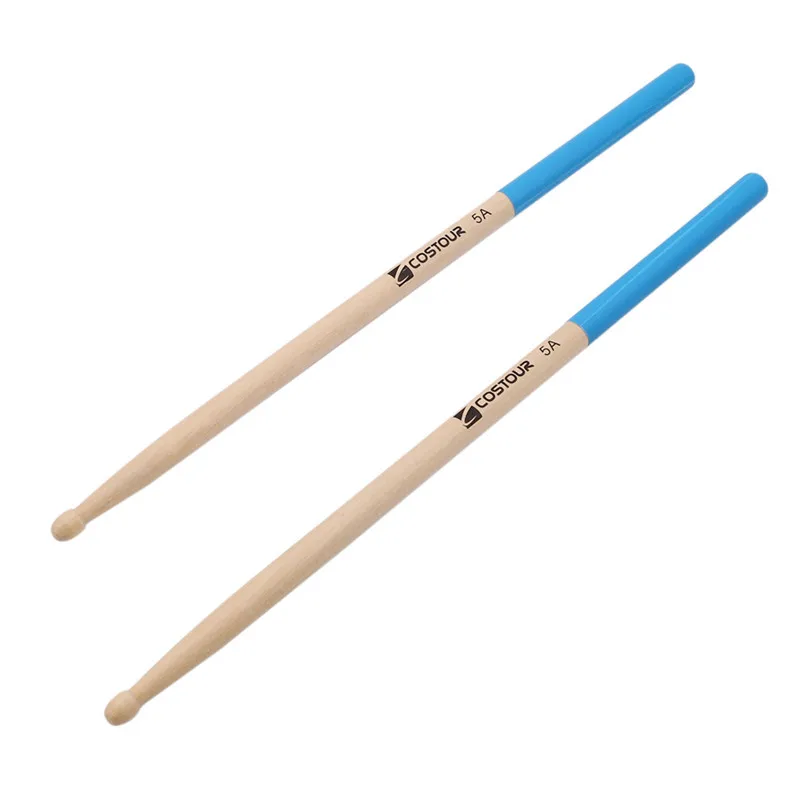 1 пара клена Барабанные палочки 5A противоскользящие электронные барабанные стойки барабанные палочки музыкальные палочки ударные инструменты аксессуары - Цвет: blue