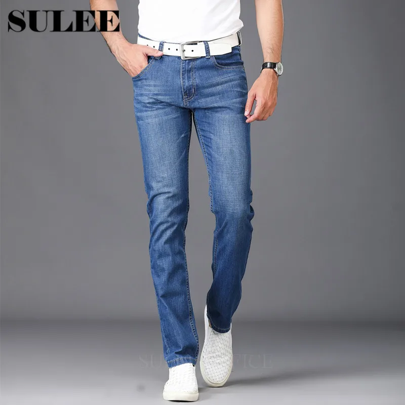 SULEE Brand Men Jeans Size 28 to 40 Blue Stretch Denim Slim Fit Men ...