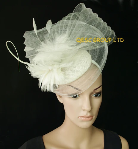 Cream Ivory Large Sinamay Hat Feather Fascinator Crin For Cream Ivory Large Sinamay Hat Feather Fascinator Crin For Kentucky Derby Wedding In Hair Accessories From Women S Clothing On