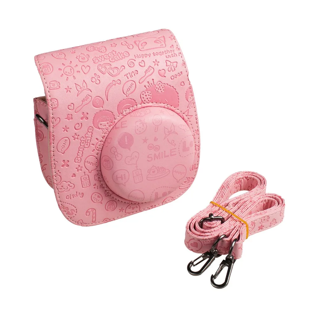 Fujifilm instax mini camera Case - Pu Leather Instax Mini 8 Camera Bag - Instax Mini 8 Case with Shoulder Strap Pocket