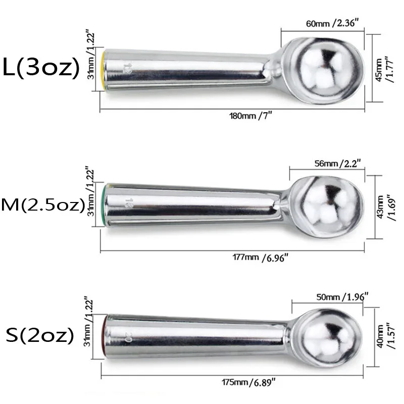 Антипригарное антифриз инструменты для мороженого портативный алюминиевый сплав Совок Картофель Фрукты Ложка круглая формочка для мороженого кухонные аксессуары