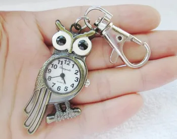 

2016 Retro Vintage Punk Steampunk Quartz Watch Pocket Watch Chain Owl Pattern Necklace Bronze Free Shipping 10pcs/lot