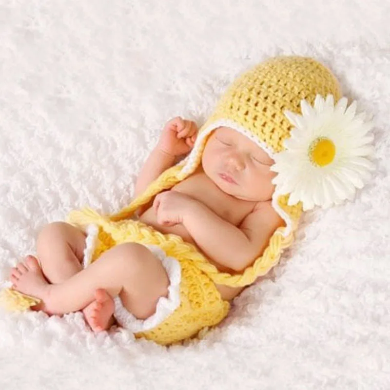 Yellow Flower Newborn Infant Baby Boy Girl Beanie Caps ...