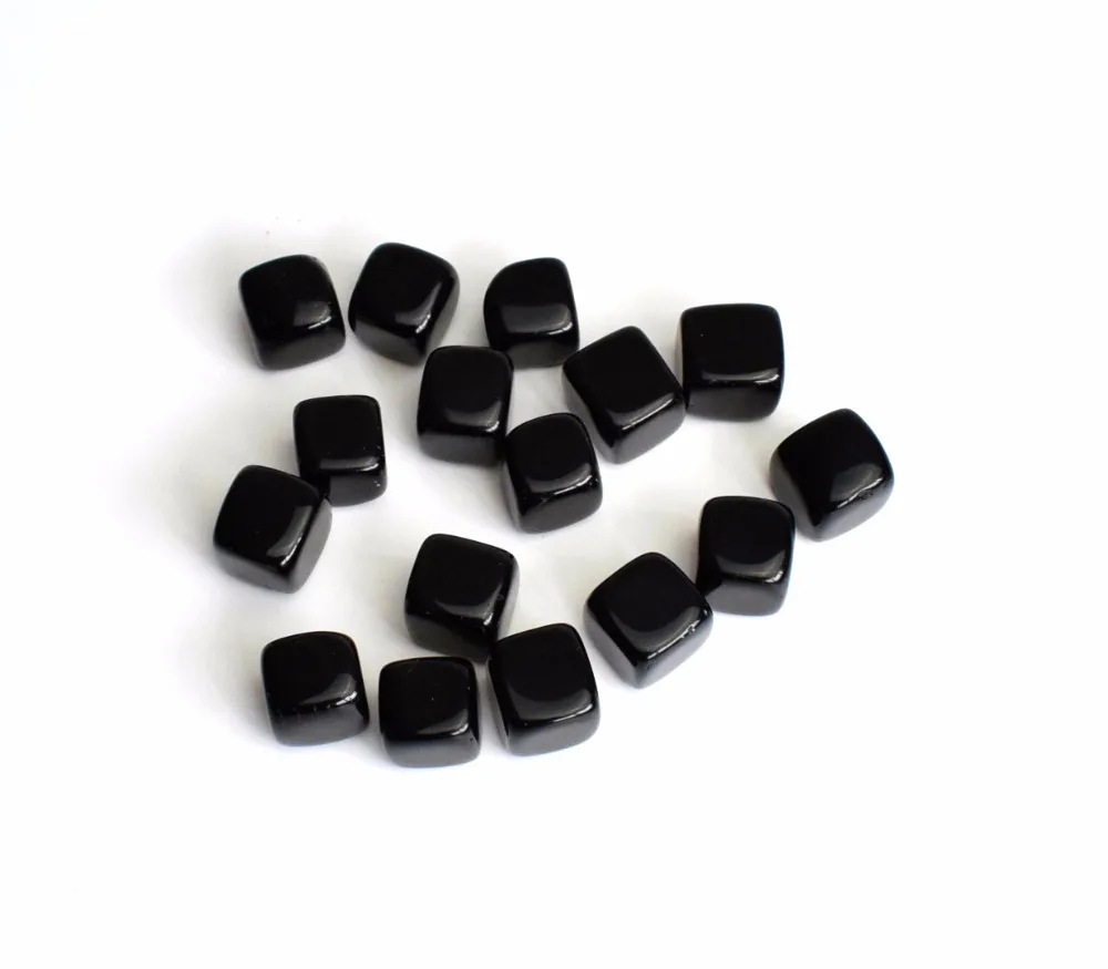 1/2 lb Natural Tumbled Black Obsidian Carved Cube Crystal Reiki Healing Stones 