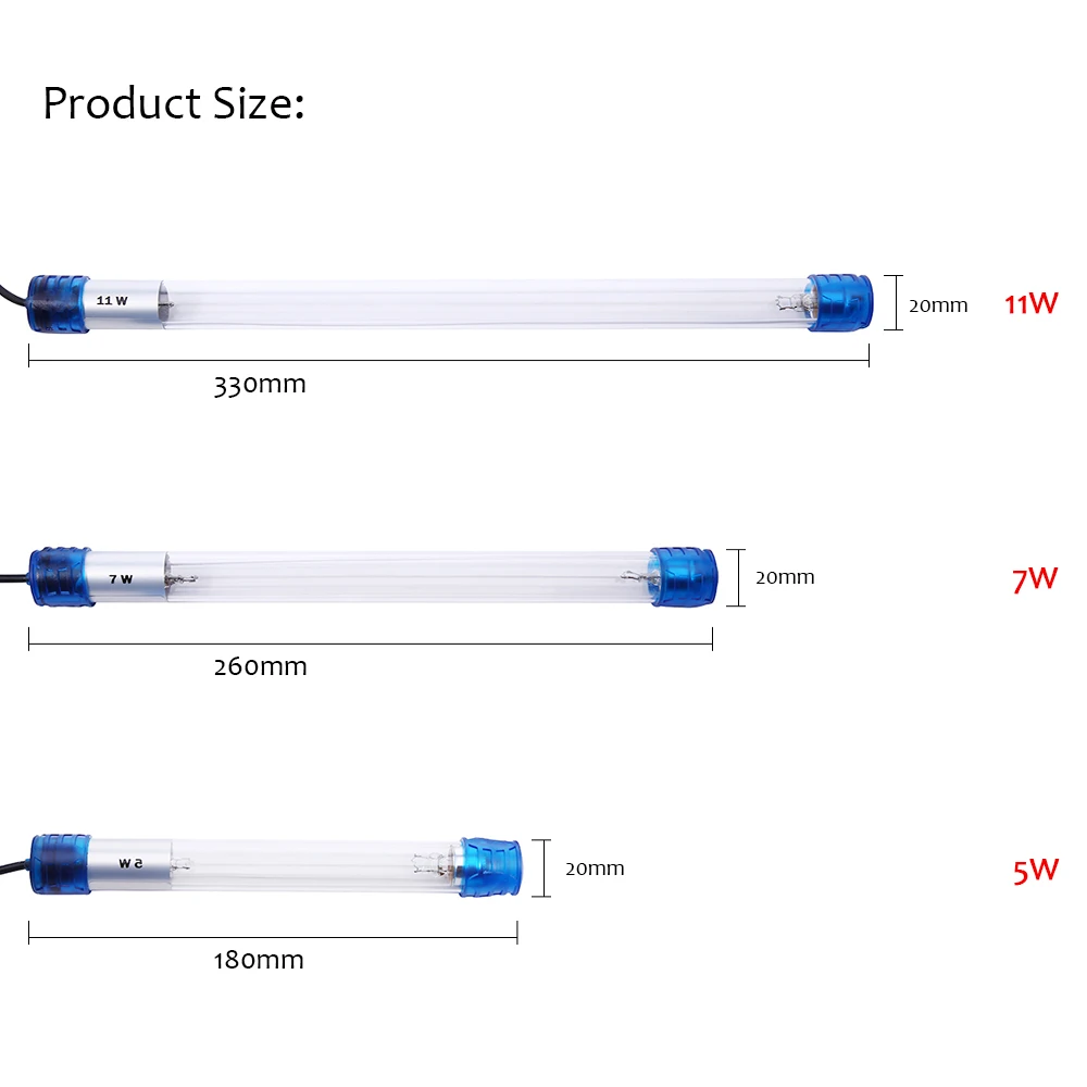 AC110-220V 5 Вт 7 Вт 11 Вт УФ стерилизатор бактерицидная лампа Ультрафиолетовый фильтр светильник IP68 водонепроницаемость для аквариума
