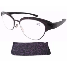 R11081 stainelss Сталь узор Рамки обода Пластик руки Для женщин Очки для чтения для женщин W/мешок 1.0/1.25/1.5/ 1.75/2.0/2.25/2.5/3.0/3.5