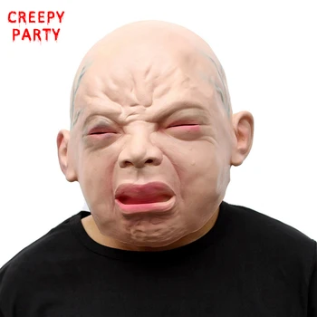 

Crying Baby Mask Realistic Scary Halloween Mask Adults Face Latex Party Mask Cosplay Costume Props Toys
