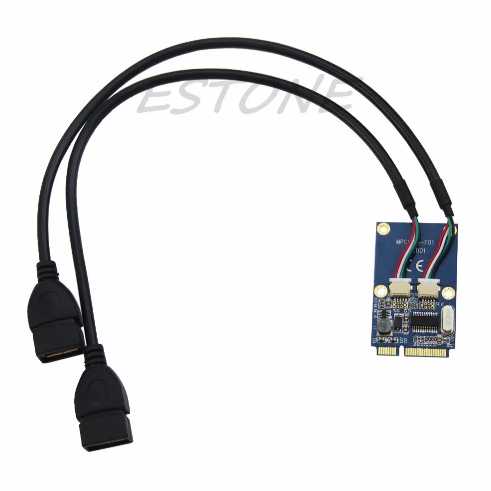 

Mini PCIe PCI-E to USB Adapter mPCIe to 5 Pin 2 Ports Dual USB2.0 Converter Card