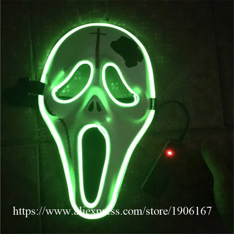 New Year Flash El Wire Led Glowing Beauty Christmas Party Mask Hot Sale06