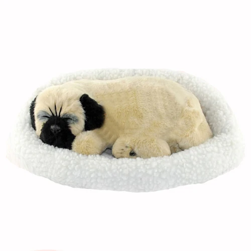 free shipping sleeping breathing toy dog sleeping dog toy 