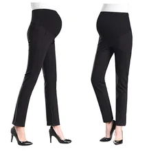 Cheap Women Maternity Pants Work Office Wear Casual Straight Leg Skinny Trousers Elastic Waist Belly Pregnancy Pants Pregnant Clothing