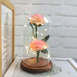 USB Шелковая Роза в стеклянном куполе со светодио дный подсветкой струнный подарок для женщин и девочек день рождения День Святого