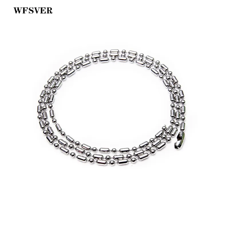 

WFSVER 60cm 2.5mm Stainless Steel Jewelry Ball Chain For Women Men Diy Necklace Making Silver Tone Bulk Bamboo Chains Findings