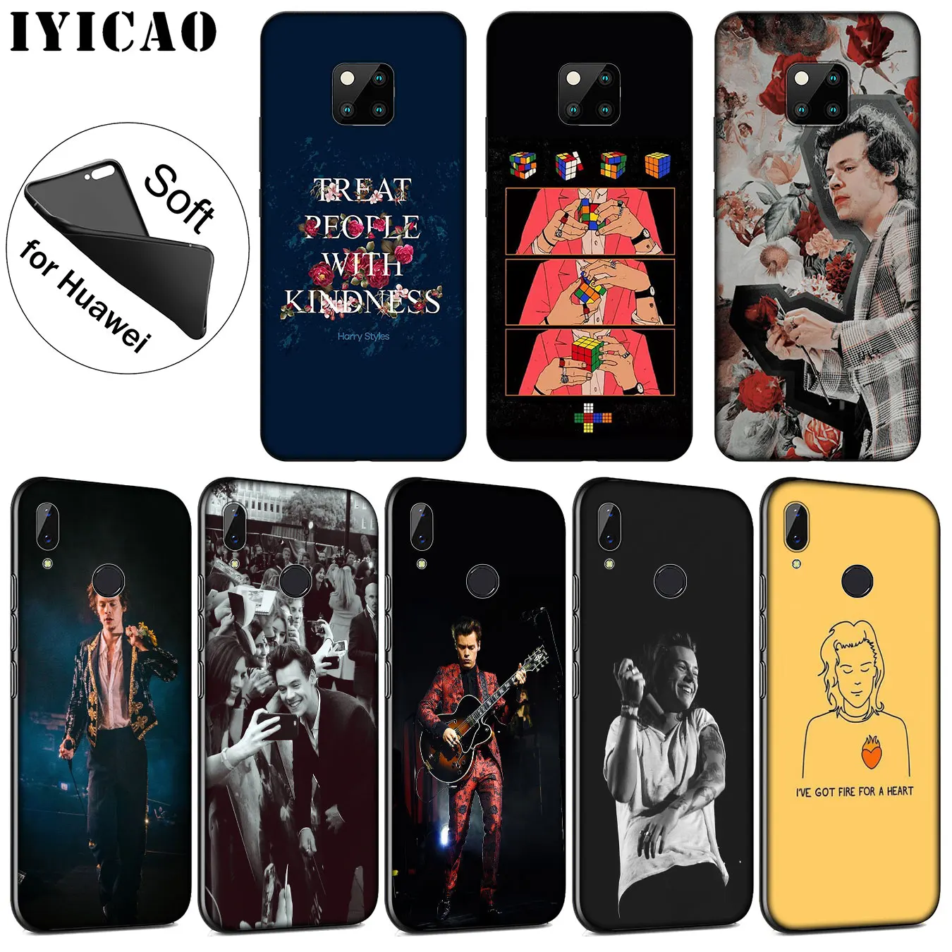 Мягкий чехол для телефона IYICAO One Direction Tattoos Harry Styles Huawei Mate 30 20 10 Pro Nova 5I 5T 5 4 4E 3i 3 2i Lite