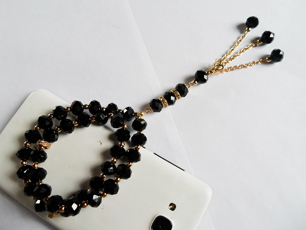 

*Vintage Muslim religious prayer beads 2R Rope chain stretch tasbih bracelet jewelry,Black crystal Islam beads bracelet for 2019