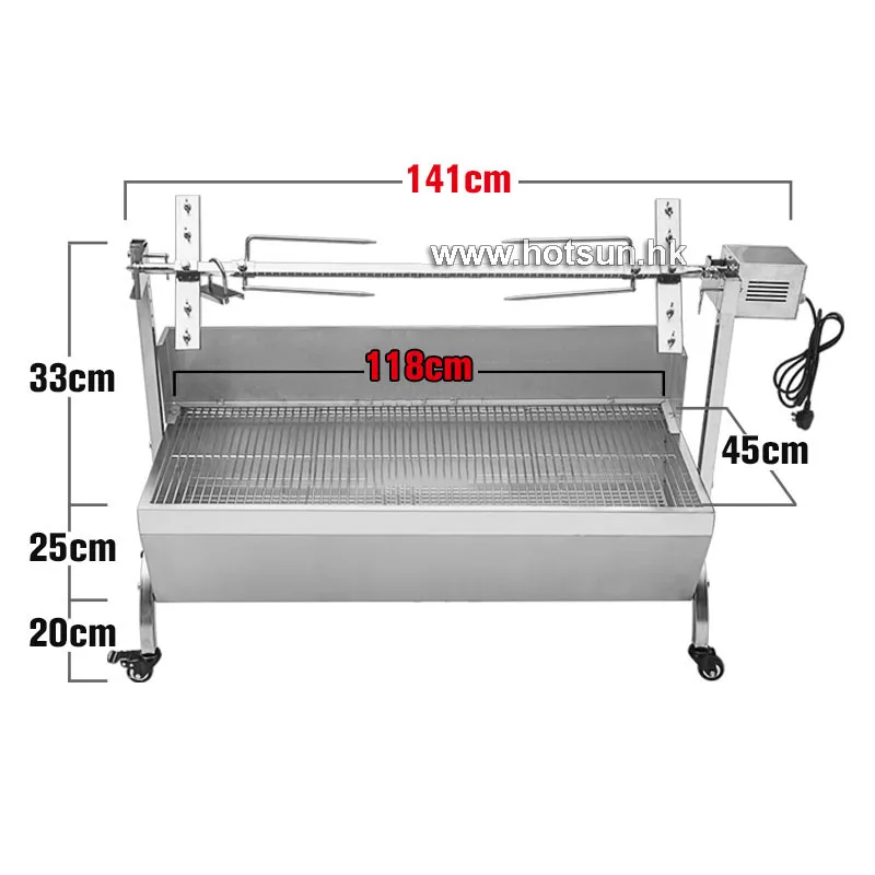 Free Shipping Large Stainless Steel 60kg Bbq Grill