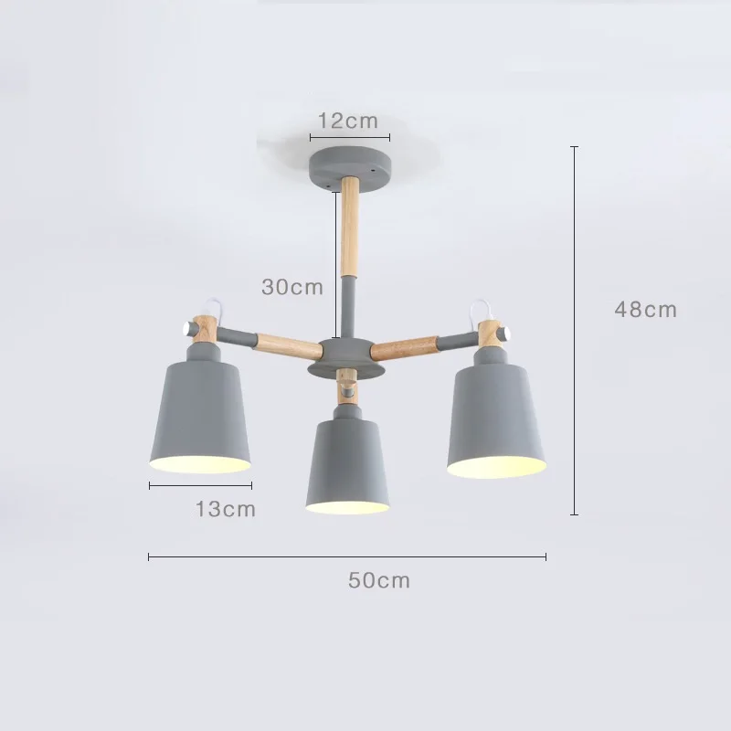 LukLoy деревянные подвесные светильники Макарон современный светильник черный серый синий зеленый для лофт гостиной Лофт спальня кухня лампа скандинавском стиле - Цвет корпуса: Grey 3 heads