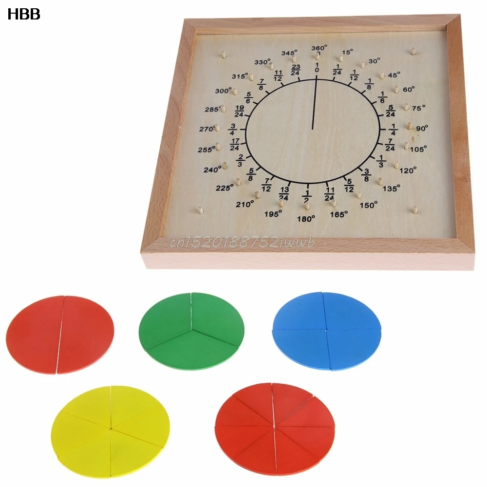 Montessori Material Wooden Circular Fractions Scoreboard Kid Educational Toy #T026# Montessori Material Wooden Circular Fractions Scoreboard Kid Educational Toy #T026#