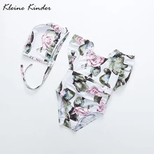 Детская одежда для купания; коллекция года; летний Цельный купальник для маленьких девочек; UV 50; бикини для девочек; детский купальный костюм с рукавами-крылышками; пляжная одежда