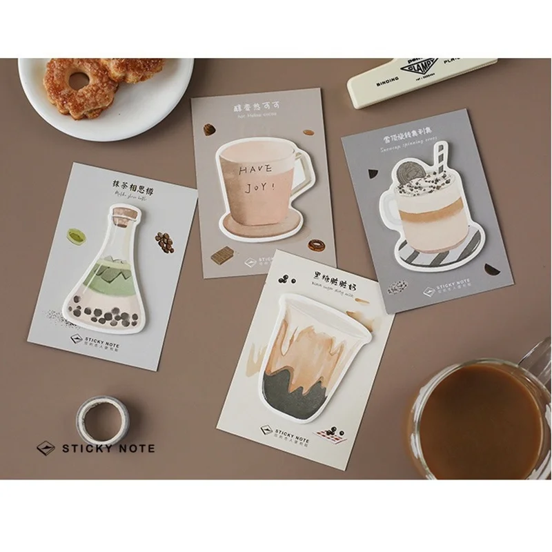8 pcs beverage sticky notes afternoon tea yummy cheers post memo pad Marker it stickers Stationery Office School supplies EM134 |