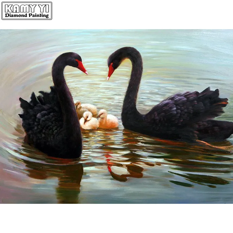 

Full Square drill 5D DIY Diamond painting Black swan Diamond Embroidery Mosaic Cross Stitch Rhinestone decor