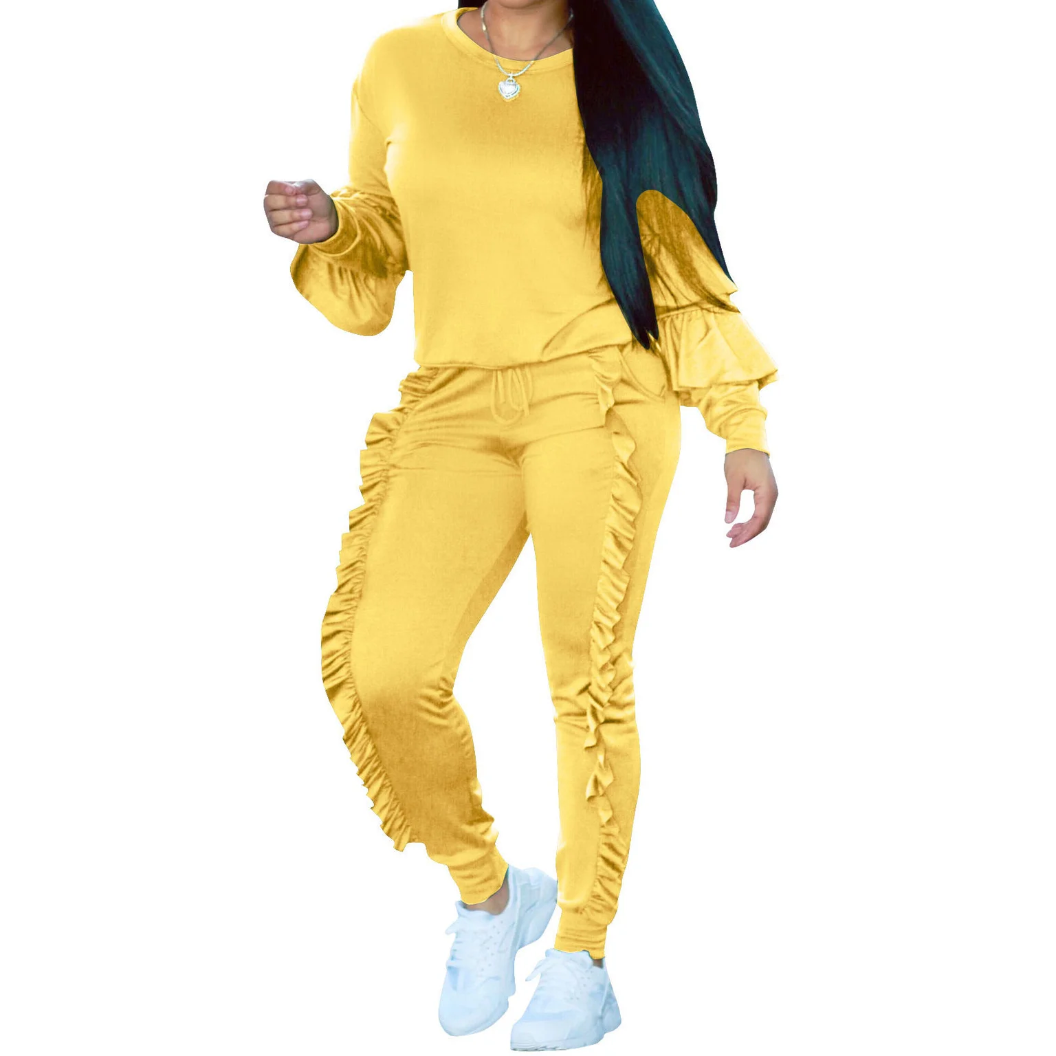 plus size ruffle sweatsuit