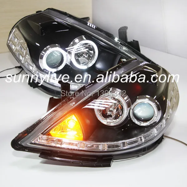Для NISSAN Tiida светодиодный Ангельские глазки фары HID Bi Xenon 2008 2010 год|xenon 880|xenon drlled trafic |
