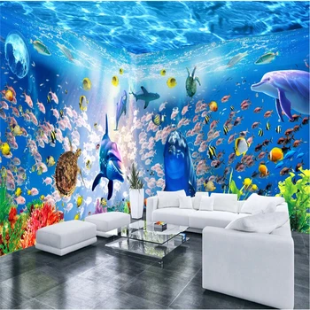 beibehang Custom Photo Wallpaper Mural Wall Stickers Dream Underwater World Theme Pavilion 3D Space Background papel de parede платье dream world dream world mp002xw0tob7