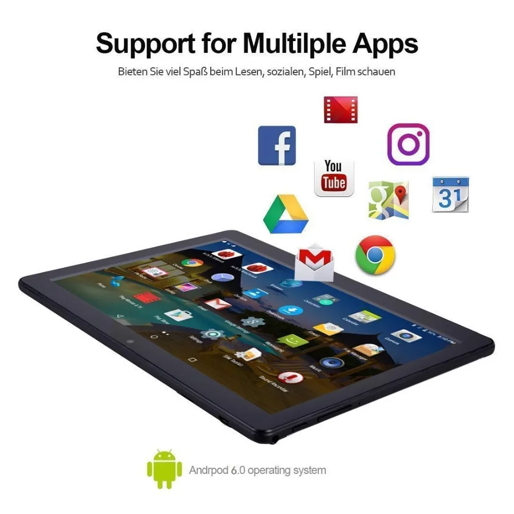 Цена Планшет 10,1 дюймов Android 4 Гб + 64 ГБ 1. 3G Гц четырехъядерный 3G телефон планшетный ПК Android 8,0 с двумя слотами для sim карт и камерами