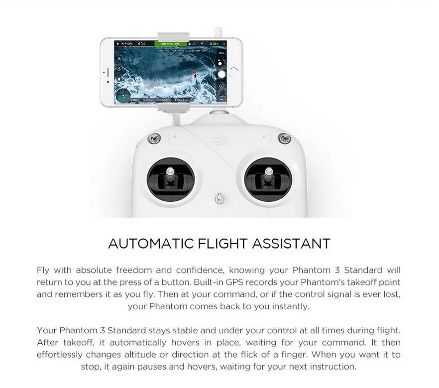DJI Phantom 3 Standard With Extra Battery , 2.7K Hd Camera , Buildin GPS System, Live HD View, Extra Battery Option