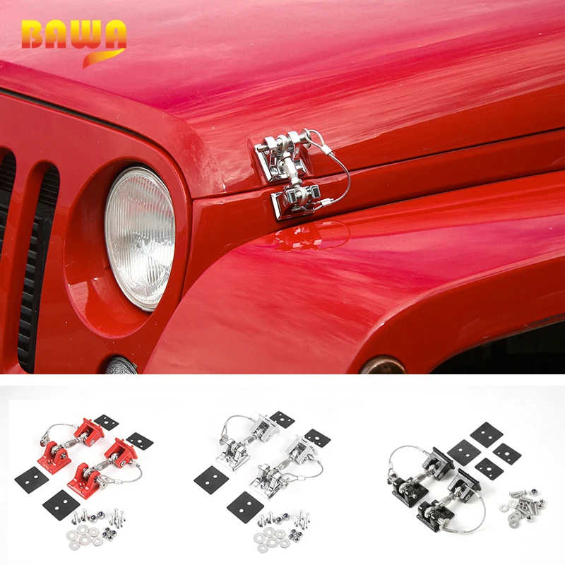 BAWA крышка двигателя Замок капота для Jeep Wrangler 2007 2017 JK Ретро металлический замок