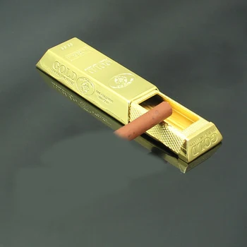 

Fake 24K Mini Gold Bar Shaped Ash Tray Personalized Portable Outdoor Ashtray Zinc Alloy