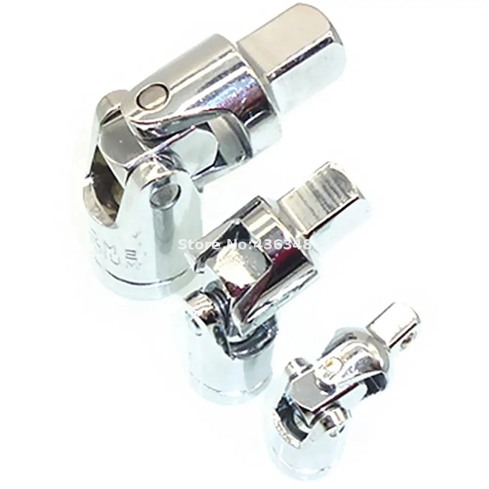 3pcs Impact Swivel Universal Joint Socket Adapter 1/4" 3/8" 1/2" Drive