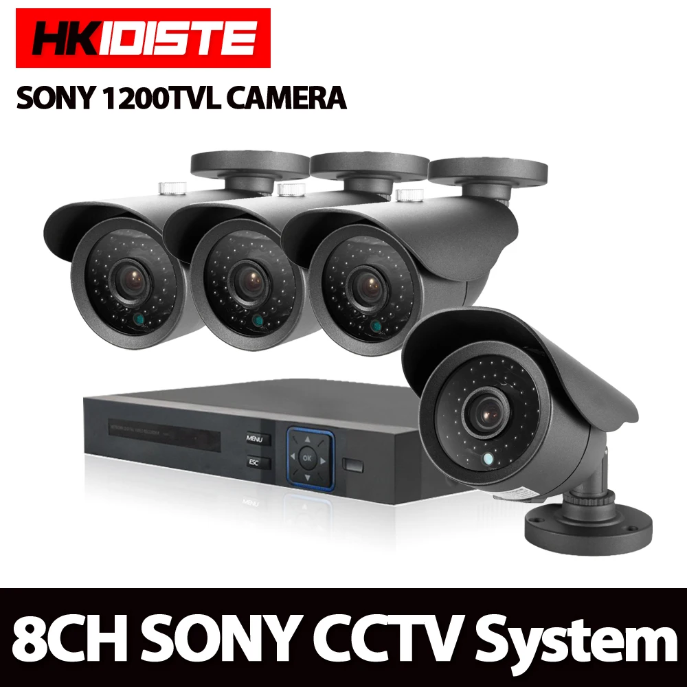 8CH AHD DVR 1200TVL 720P HD Outdoor Security Camera System 8 Channel