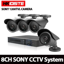 8ch AHD DVR 1200tvl 720 P HD Открытый безопасности Камера Системы 8-канальный видеонаблюдения DVR комплект Sony CCD Камера комплект вид ночного видения