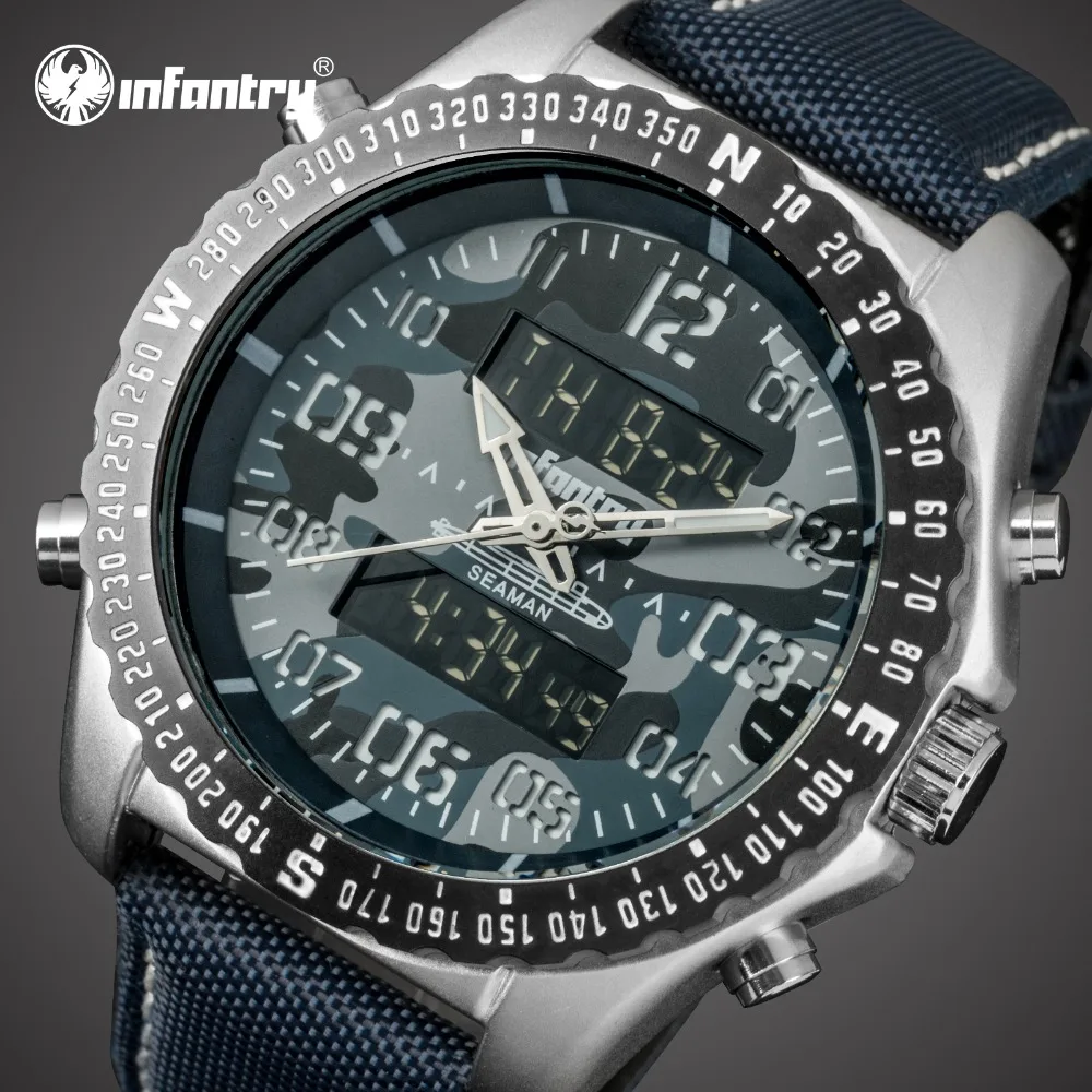 

INFANTRY Mens Watches Top Brand Luxury Analog Digital Military Watch Men Tactical Army Big Watch for Men Nylon Relogio Masculino